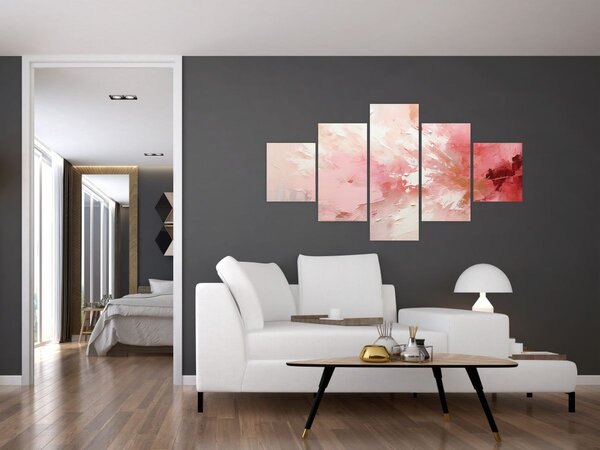 Obraz - Růžový abstrakt (125x70 cm)