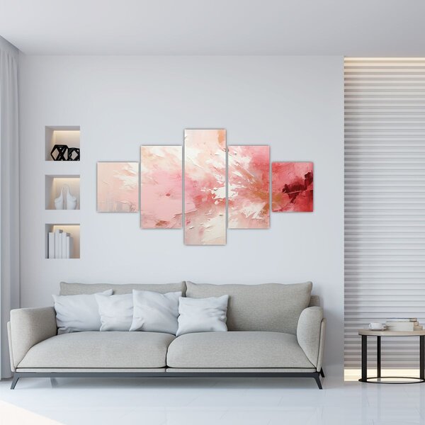 Obraz - Růžový abstrakt (125x70 cm)