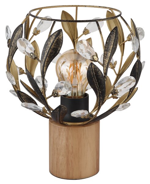 Stolní lampa MIKA černá/zlatá/přírodní