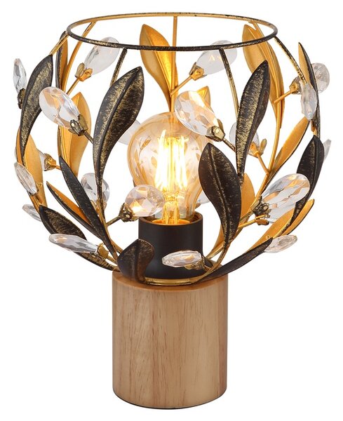 Stolní lampa MIKA černá/zlatá/přírodní