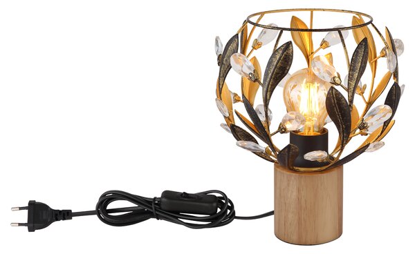 Stolní lampa MIKA černá/zlatá/přírodní