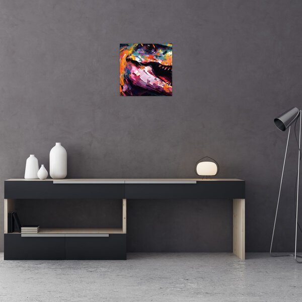 Obraz - Dinosaurus, malba (30x30 cm)