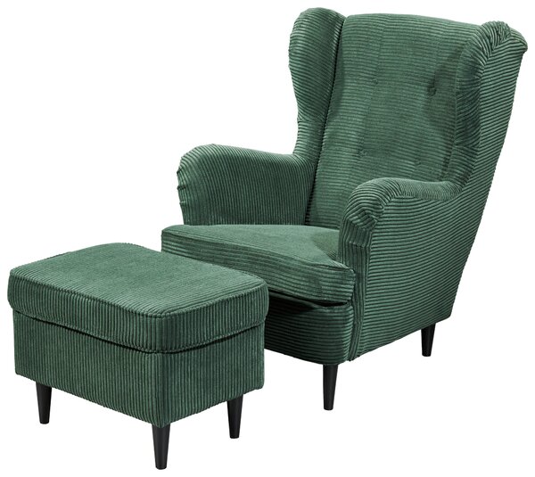 KŘESLO UŠÁK, textil, tmavě zelená MID.YOU - Online Only křesla & taburety, Online Only
