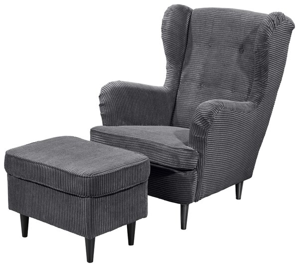 KŘESLO UŠÁK, textil, tmavě šedá MID.YOU - Online Only křesla & taburety, Online Only