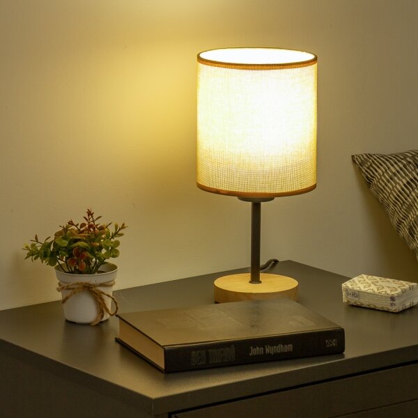Brilagi - Stolní lampa NUBILA WOOD 1xE27/25W/230V dub/světle hnědá