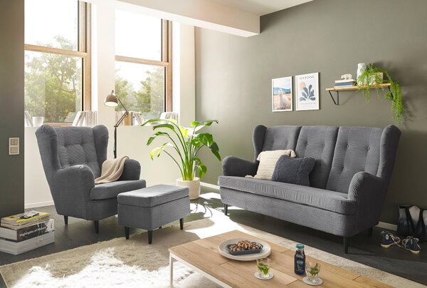 KŘESLO UŠÁK, textil, tmavě šedá MID.YOU - Online Only křesla & taburety, Online Only