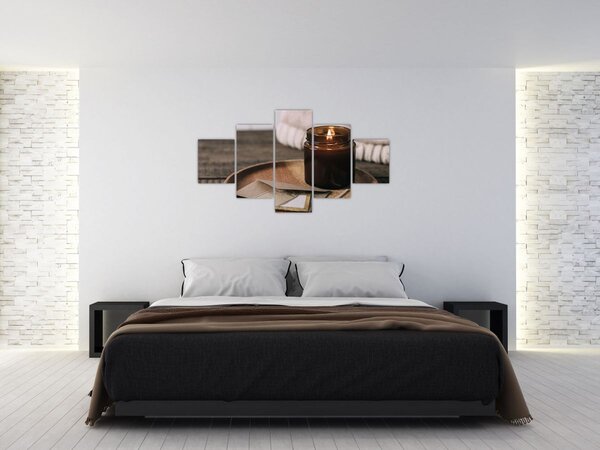 Obraz - Hořící svíčka (125x70 cm)