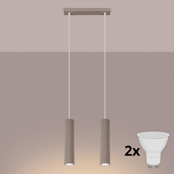 Brilagi - LED Lustr na lanku CRESTO 2xGU10/10W/230V taupe