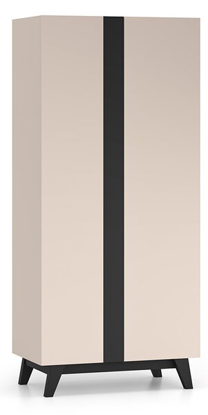 - Šatní skříň 90 cm CHARLOTTE - kašmír / černá