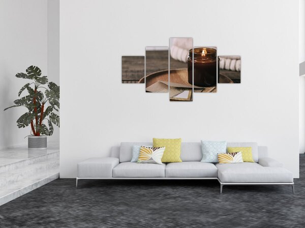 Obraz - Hořící svíčka (125x70 cm)