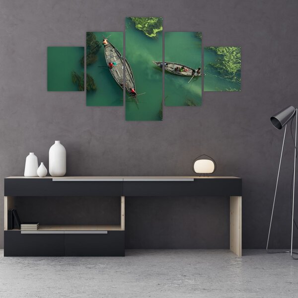Obraz - Rybáři na řece (125x70 cm)
