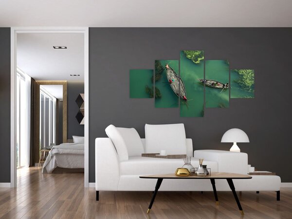 Obraz - Rybáři na řece (125x70 cm)