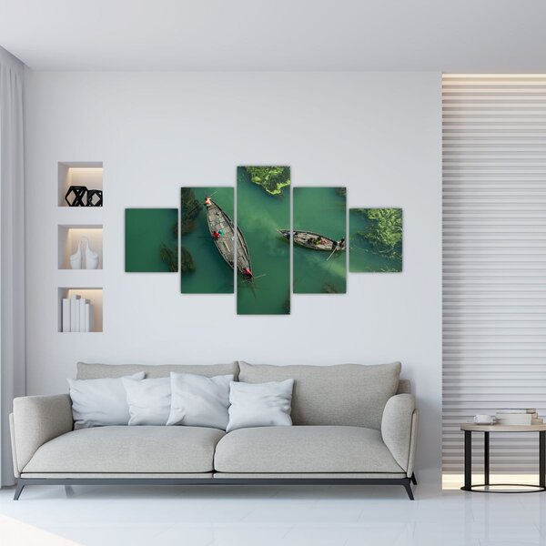 Obraz - Rybáři na řece (125x70 cm)