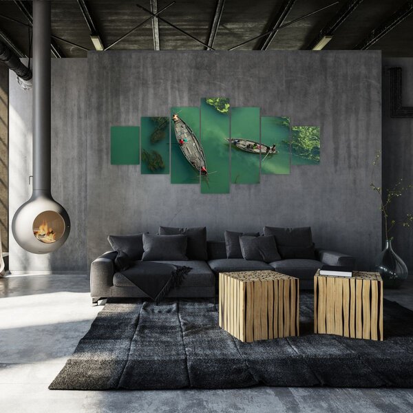 Obraz - Rybáři na řece (210x100 cm)