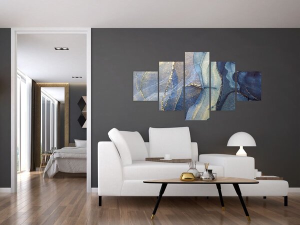 Obraz - Abstrakce alkoholovým inkoustem (125x70 cm)