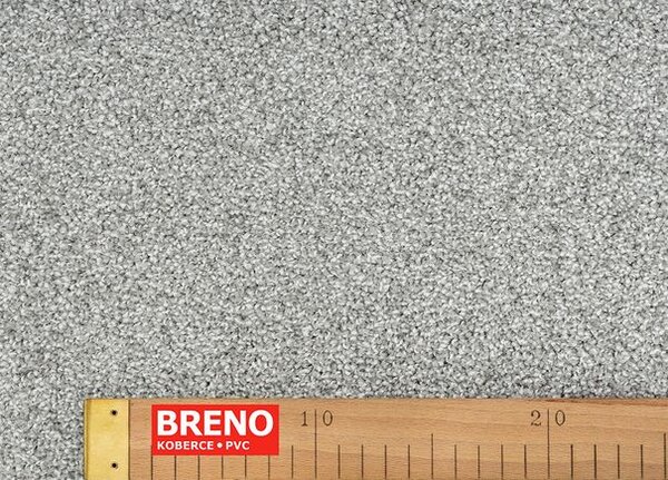 Breno Metrážový koberec MOUNT TWIST 75 světle šedý, šíře 400 cm, Šedá