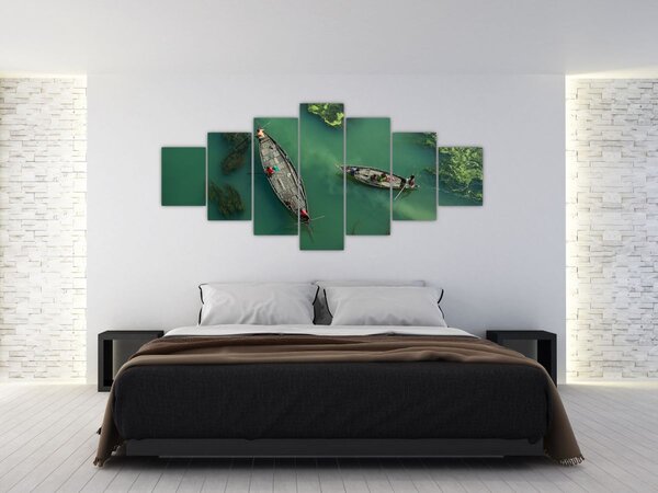 Obraz - Rybáři na řece (210x100 cm)