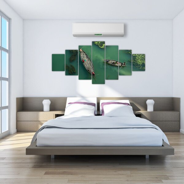 Obraz - Rybáři na řece (210x100 cm)