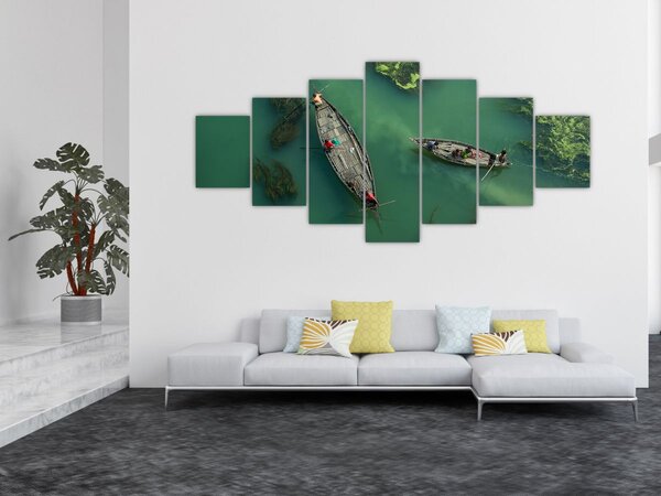 Obraz - Rybáři na řece (210x100 cm)