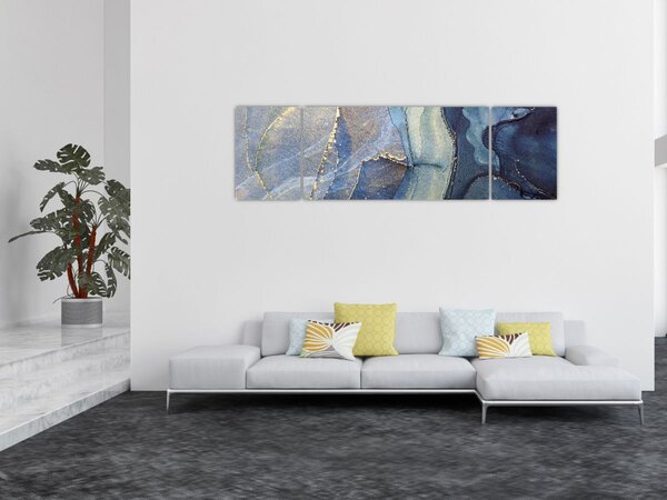 Obraz - Abstrakce alkoholovým inkoustem (170x50 cm)