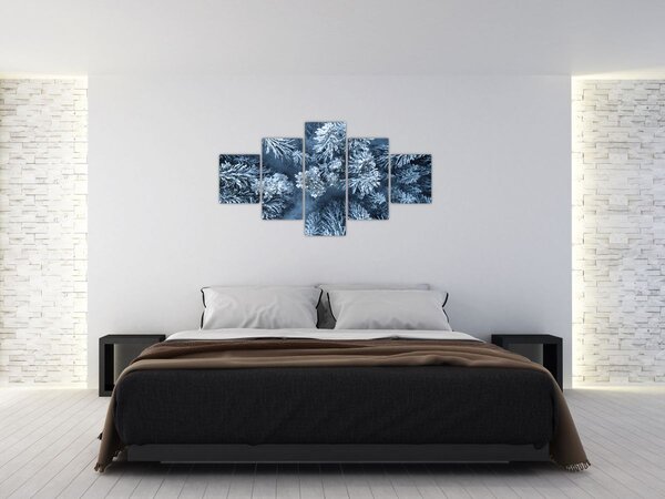 Obraz - Zasněžený les (125x70 cm)