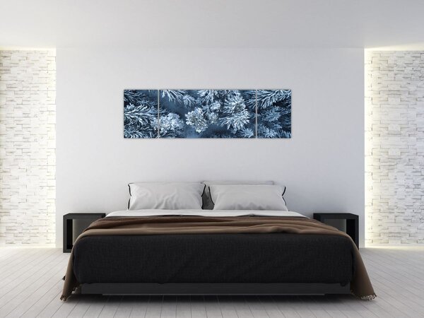 Obraz - Zasněžený les (170x50 cm)