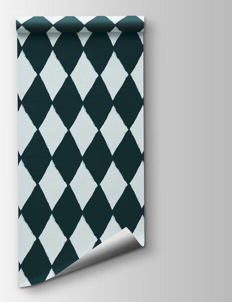 Fototapeta Černobílý kosočtvercový vzor, Geometrické fototapety, Populární fototapety, w03790v2 - Tapeko.co.cz