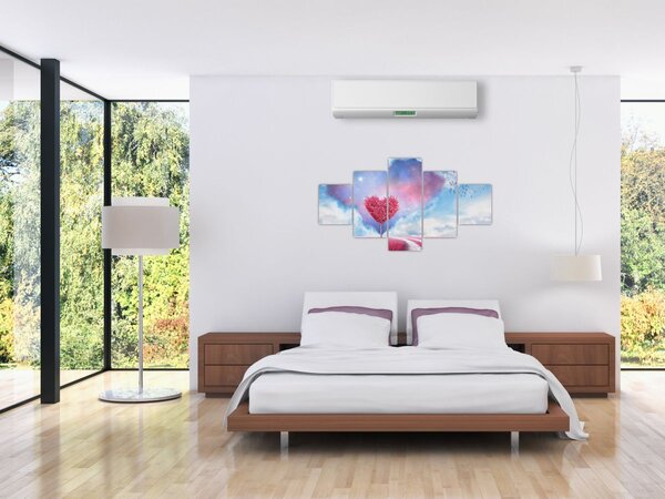 Obraz - Růžový strom srdce (125x70 cm)