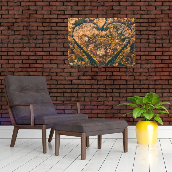 Obraz - Řeka ve tvaru srdce (70x50 cm)