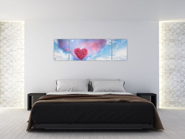 Obraz - Růžový strom srdce (170x50 cm)