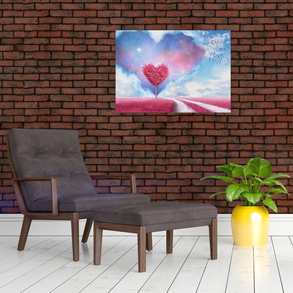 Obraz - Růžový strom srdce (70x50 cm)