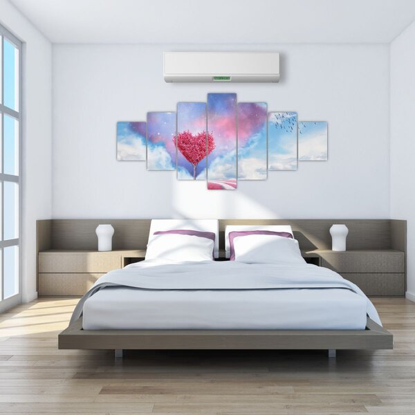 Obraz - Růžový strom srdce (210x100 cm)