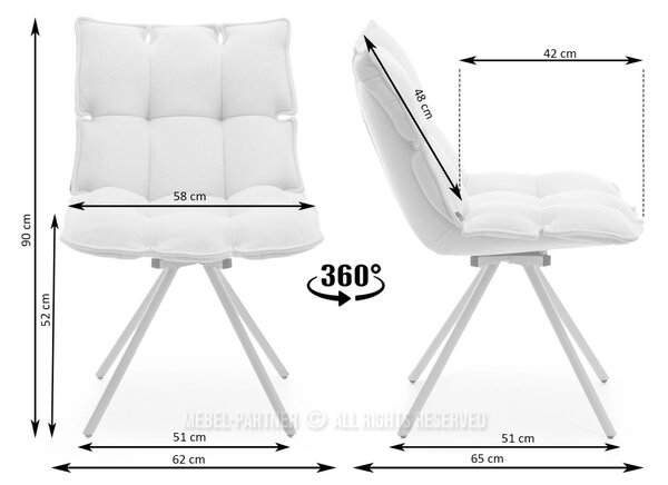 Designová otočná židle CALIDO - krémová / béžová