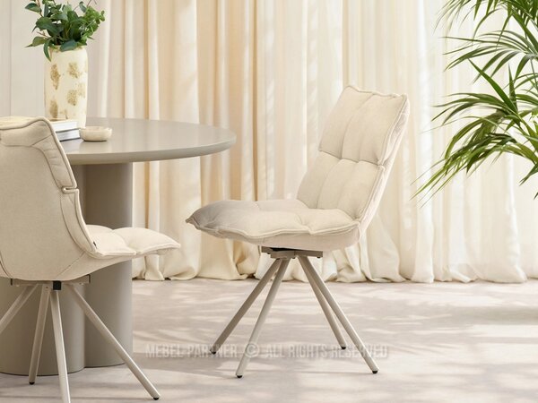 Designová otočná židle CALIDO - krémová / béžová