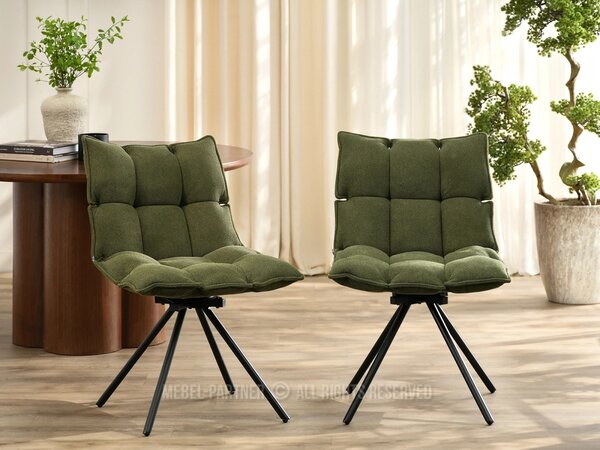 Designová otočná židle CALIDO - zelená / černá