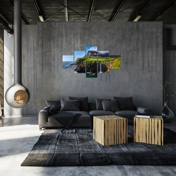 Obraz - Vodopád Múlafossur (125x70 cm)