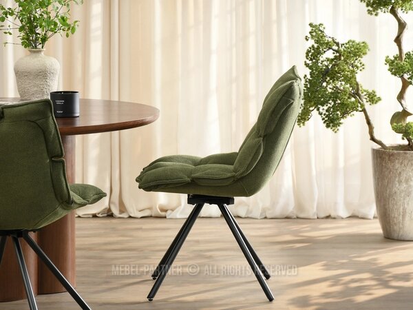 Designová otočná židle CALIDO - zelená / černá
