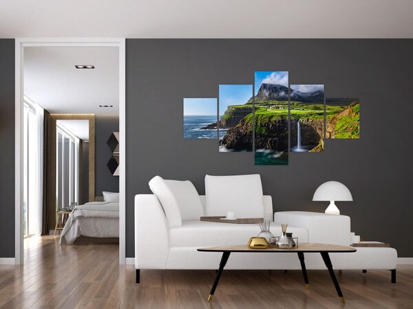Obraz - Vodopád Múlafossur (125x70 cm)