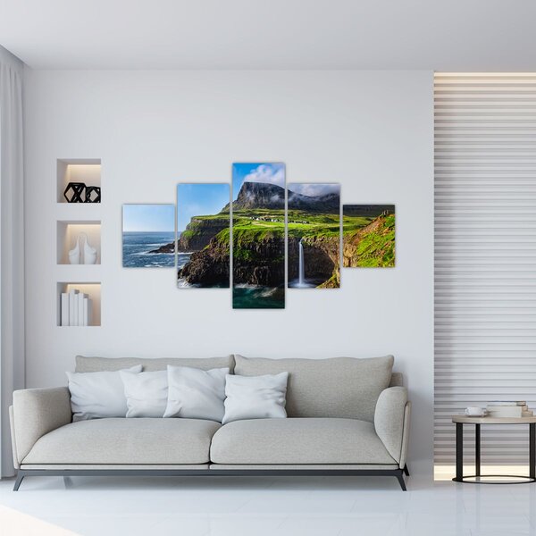 Obraz - Vodopád Múlafossur (125x70 cm)