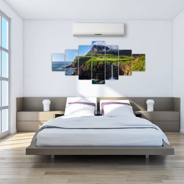 Obraz - Vodopád Múlafossur (210x100 cm)