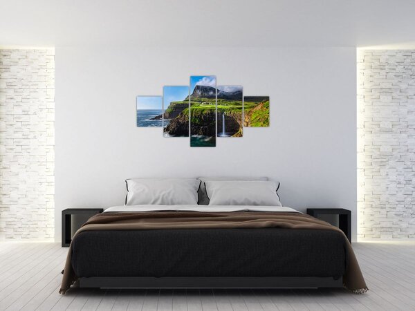 Obraz - Vodopád Múlafossur (125x70 cm)