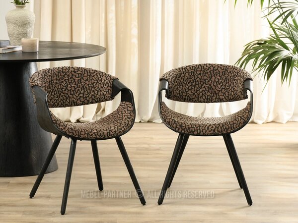 Designová jídelní židle SAROLTA - hnědá / černá