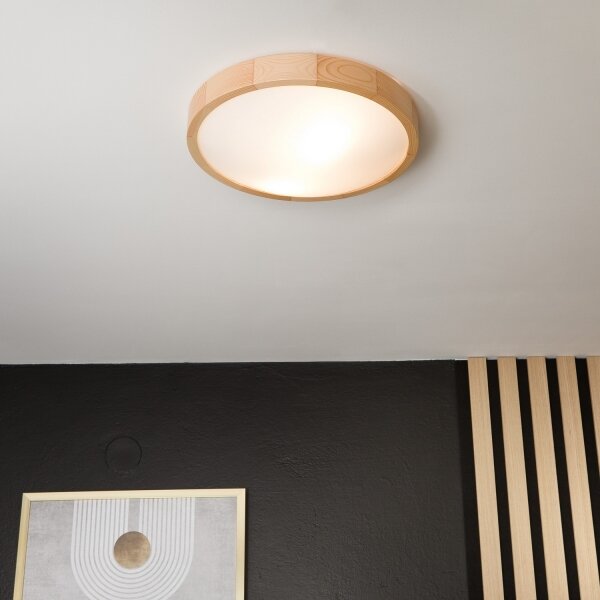 Stropní svítidlo NATURAL SLIM 2xE27/60W/230V pr. 37 cm borovice