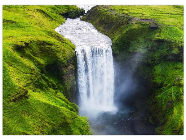 Obraz - Vodopád Skogafoss (70x50 cm)