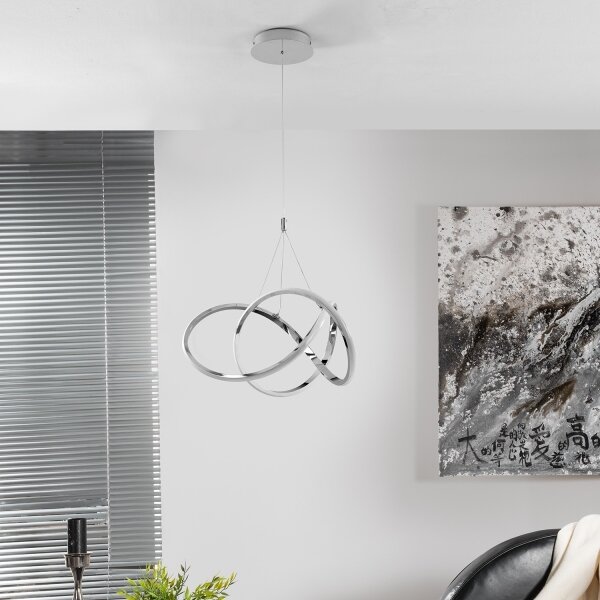 ONLI - LED Lustr na lanku LOOP LED/40W/230V 4000K lesklý chrom