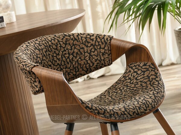 Designová jídelní židle SAROLTA - černá / hnědá / ořech