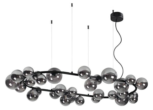 Ideal Lux - LED Lustr na lanku PERLAGE 30xG9/3W/230V 143 cm černá/kouřová