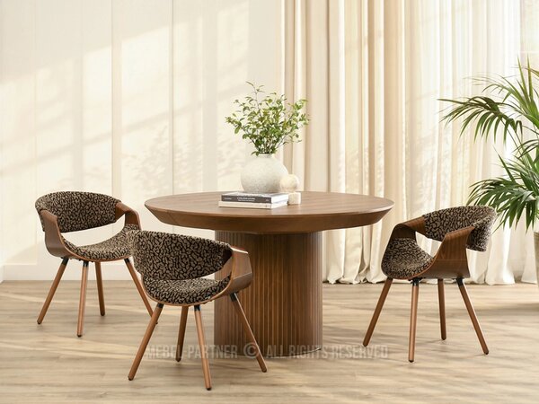 Designová jídelní židle SAROLTA - černá / hnědá / ořech