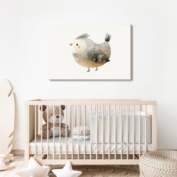 Obraz roztomilý ptáček v pastelových barvách