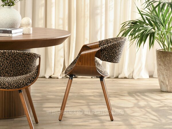 Designová jídelní židle SAROLTA - černá / hnědá / ořech